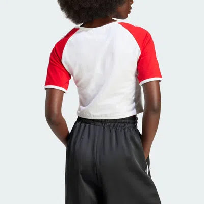 Adidas Originals (wmns)  X Mickey Mouse 3-stripes Icon For Her Baby T-shirt Asia Sizing 'white Red'