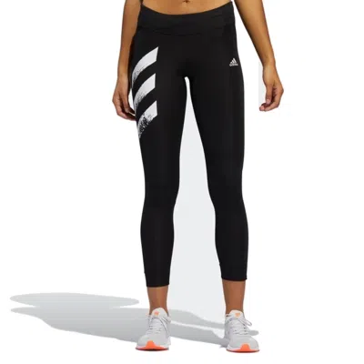 Adidas Originals (wmns) Adidas Own The Run 3-stripes Fast Tights Asia Sizing 'black White'