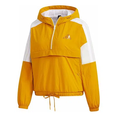 Adidas Originals (wmns) Adidas Urban Anorak Casual Sports Half Zipper Jacket Gold Color In Multi