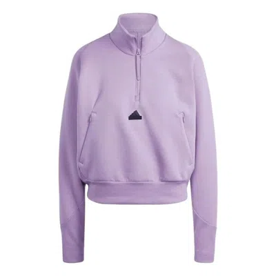 Adidas Originals (wmns) Adidas Zne Quarter-zip Track Jacket Asia Sizing 'purple'
