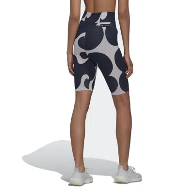 Adidas Originals (wmns) Adidas X Marimekko Rib Short Leggings Knee Length 'purple Navy' In Black