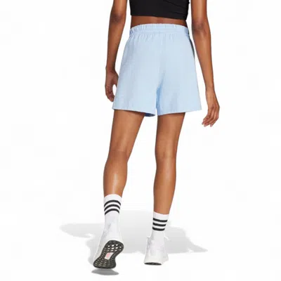 Adidas Originals (wmns) Adidas Essentials 3-stripes Cotton Shorts 'glow Blue White'