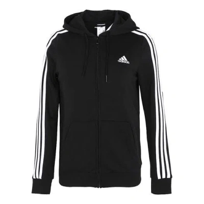 Adidas Originals (wmns) Adidas Contrasting Colors Stripe Sports Hooded Jacket Autumn Black