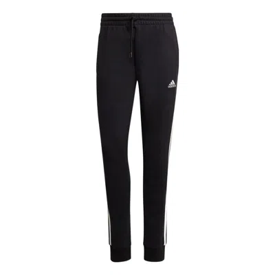 Adidas Originals 3-stripes Stretch Cotton Leggings In Black