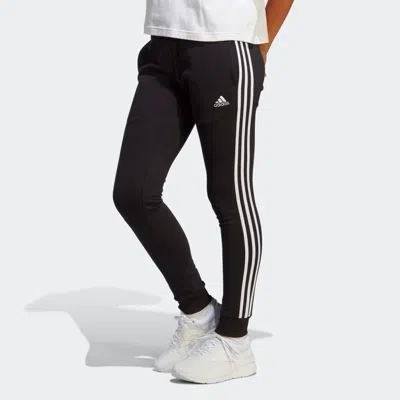 Adidas Originals 3-stripes Stretch Cotton Leggings In Black