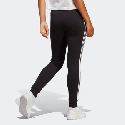 Adidas Originals 3-stripes Stretch Cotton Leggings In Black
