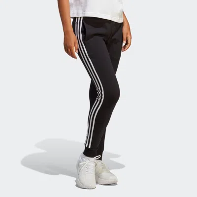 Adidas Originals 3-stripes Stretch Cotton Leggings In Black