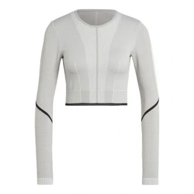 Adidas Originals (wmns) Adidas By Stella Mccartney Truestrength Long Sleeve Top 'grey' In White