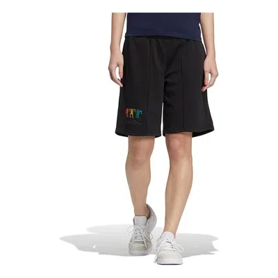Adidas Originals (wmns) Adidas Embroidered Letter Drawstring Shorts 'black'