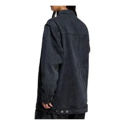 Adidas Originals (wmns) Adidas Adilenium Season 3 Two-in-one Denim Shirt Jacket 'black' In Blue