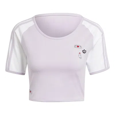 Adidas Originals (wmns)  X Mickey Mouse 3-stripes Icon For Her Baby T-shirt Asia Sizing 'purple' In Multi