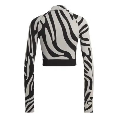 Adidas Originals (wmns) Adidas By Stella Mccartney Seamless Wolford Crop Top 'white Black' In Gray