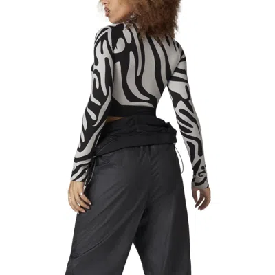 Adidas Originals (wmns) Adidas By Stella Mccartney Seamless Wolford Crop Top 'white Black' In Gray