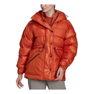 Adidas Originals (wmns) Adidas Stella Mccartney Mid Length Puffer Jacket 'copper' In Red