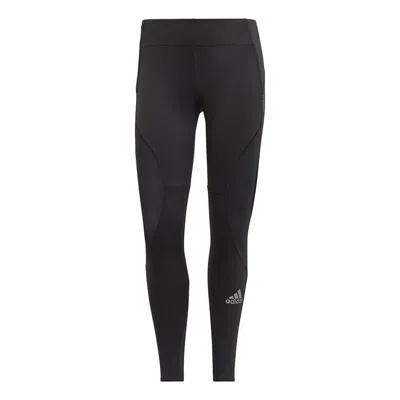 Adidas Originals (wmns) Adidas Fast Running Primeblue Sports Training Running High Waist Elastic Fitness Pants For Bl In Black