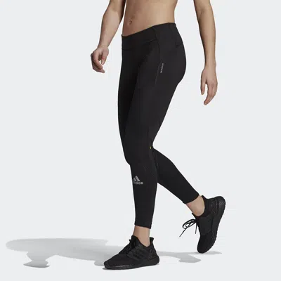 Adidas Originals (wmns) Adidas Fast Running Primeblue Sports Training Running High Waist Elastic Fitness Pants For Bl In Black