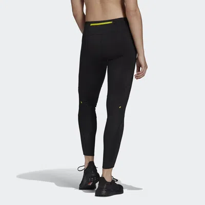 Adidas Originals (wmns) Adidas Fast Running Primeblue Sports Training Running High Waist Elastic Fitness Pants For Bl In Black