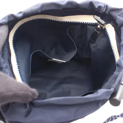 Pre-owned Gucci Navy White Nylon Leather Shoulder Bag () In Multi