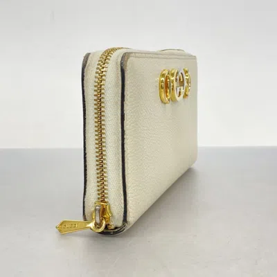 Pre-owned Gucci Ivory Leather Long Wallet (bi-fold) () In White