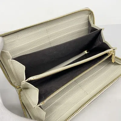 Pre-owned Gucci Ivory Leather Long Wallet (bi-fold) () In White