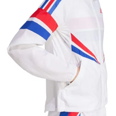 Adidas Originals (wmns) Adidas Adizero Retro Running Jacket 'white Red Blue' In Multi