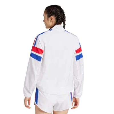 Adidas Originals (wmns) Adidas Adizero Retro Running Jacket 'white Red Blue' In Multi