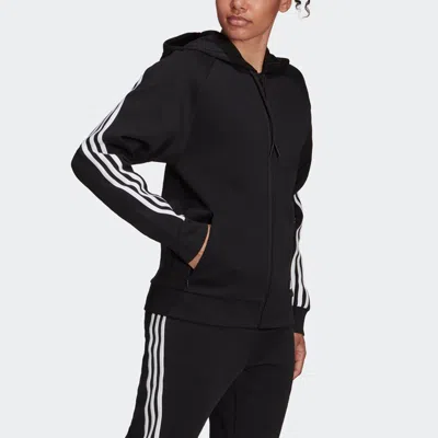 Adidas Originals (wmns) Adidas Sportswear Future Icons 3-stripes Hooded Track Top 'black White'' Asia Sizing In Brown