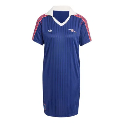 Adidas Originals (wmns) Adidas Arsenal Terrace Icons Dress 'navy Red' In Blue