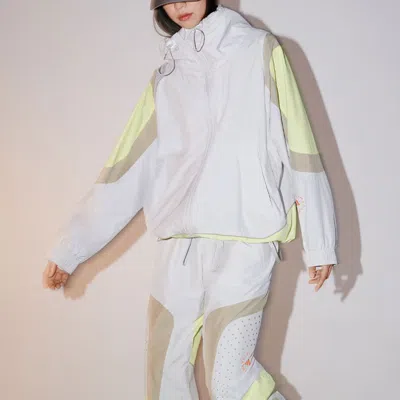 Adidas Originals (wmns) Adidas By Stella Mccartney Woven Track Top Asia Sizing 'white Yellow' In Multi