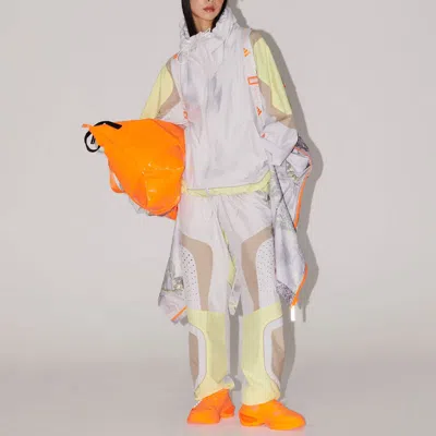 Adidas Originals (wmns) Adidas By Stella Mccartney Woven Track Top Asia Sizing 'white Yellow' In Multi