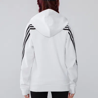Adidas Originals (wmns) Adidas Fieece 3-stripe Reg Knit Jacket 'white Black'