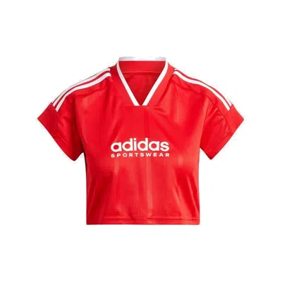 Adidas Originals (wmns) Adidas Tiro Cut 3-stripes Crop Jersey 'red White'