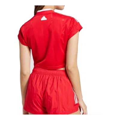 Adidas Originals (wmns) Adidas Tiro Cut 3-stripes Crop Jersey 'red White'