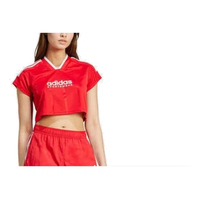 Adidas Originals (wmns) Adidas Tiro Cut 3-stripes Crop Jersey 'red White'