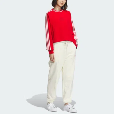Adidas Originals (wmns)  Jacquard Rib Crewneck Sweatshirt Asia Sizing 'red'