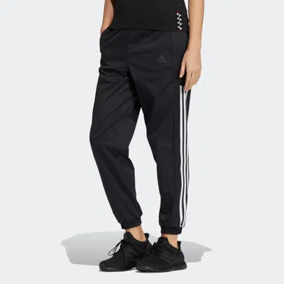 Adidas Originals (wmns) Adidas Solid Color Side Stripe Printing Elastic Waistband Sports Pants/trousers/joggers Autum In Black