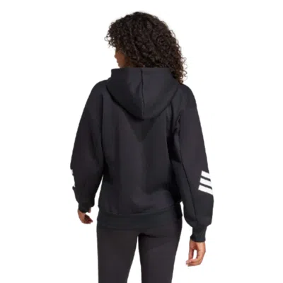 Adidas Originals (wmns) Adidas Future Icons 3-stripes Full-zip Hoodie 'black White' In Multi