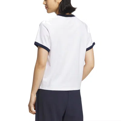 Adidas Originals (wmns) Adidas Verbiage T-shirt Asia Sizing 'white Black' In Brown