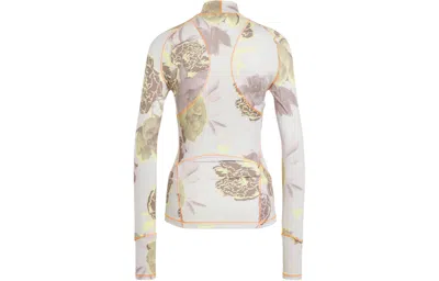 Adidas Originals (wmns) Adidas By Stella Mccartney Cropped Long-sleeve Top (asia Szing) Asia Sizing 'white' In Metallic