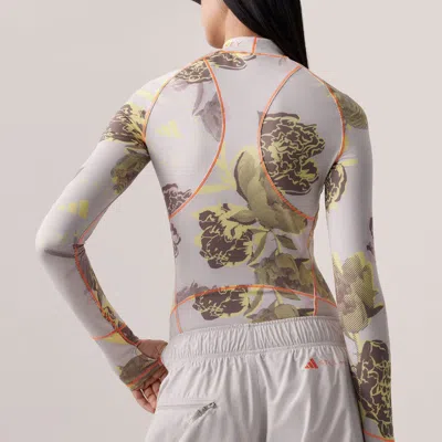 Adidas Originals (wmns) Adidas By Stella Mccartney Cropped Long-sleeve Top (asia Szing) Asia Sizing 'white' In Metallic