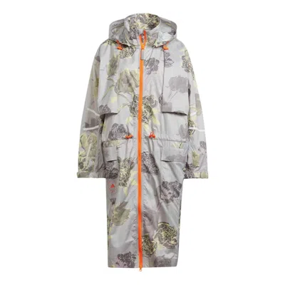 Adidas Originals (wmns) Adidas By Stella Mccartney Sportswear Long Parka Asia Sizing 'grey Orange' In Multi