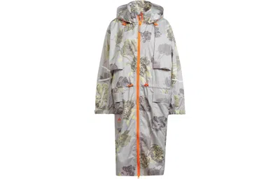 Adidas Originals (wmns) Adidas By Stella Mccartney Sportswear Long Parka Asia Sizing 'grey Orange' In Multi
