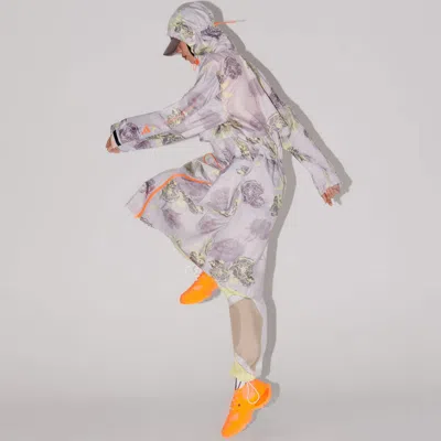 Adidas Originals (wmns) Adidas By Stella Mccartney Sportswear Long Parka Asia Sizing 'grey Orange' In Multi