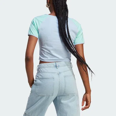 Adidas Originals (wmns)  Island Club Short T-shirt 'blue Dawn Easy Green'