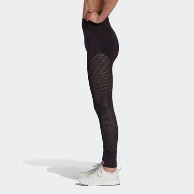 Adidas Originals (wmns) Adidas Mesh Hw L Tight Gym Sports Training High Waist Leggings Black In Animal Print