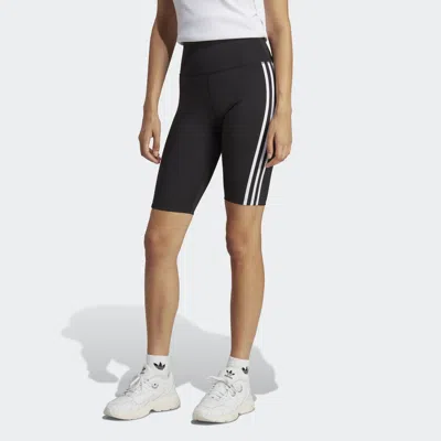 Adidas Originals Women's Optime Trainicons 3-stripes Bike Short Tights In Black
