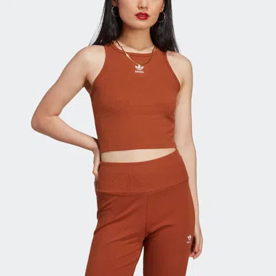 Adidas Originals (wmns)  Rib Tank T-shirt 'brown' In Multi
