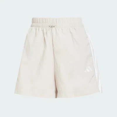 Adidas Originals (wmns) Adidas Essentials 3-stripes Shorts Asia Sizing 'beige' In Multi