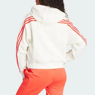 Adidas Originals (wmns) Adidas Future Icons 3-stripes Full Zip Hoodie Asia Sizing 'white Bright Red'
