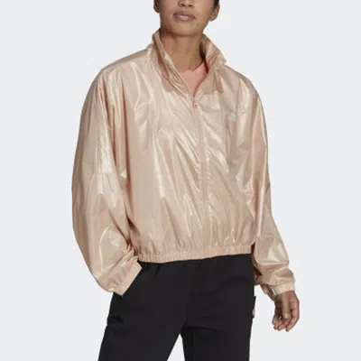 Adidas Originals (wmns) Adidas Wvn Jacket W Logo Printing Bright Sports Stand Collar Yellow In Neutral